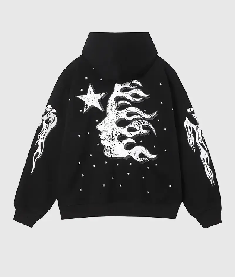Hellstar Racer Hooded Vintage Black Hoodie