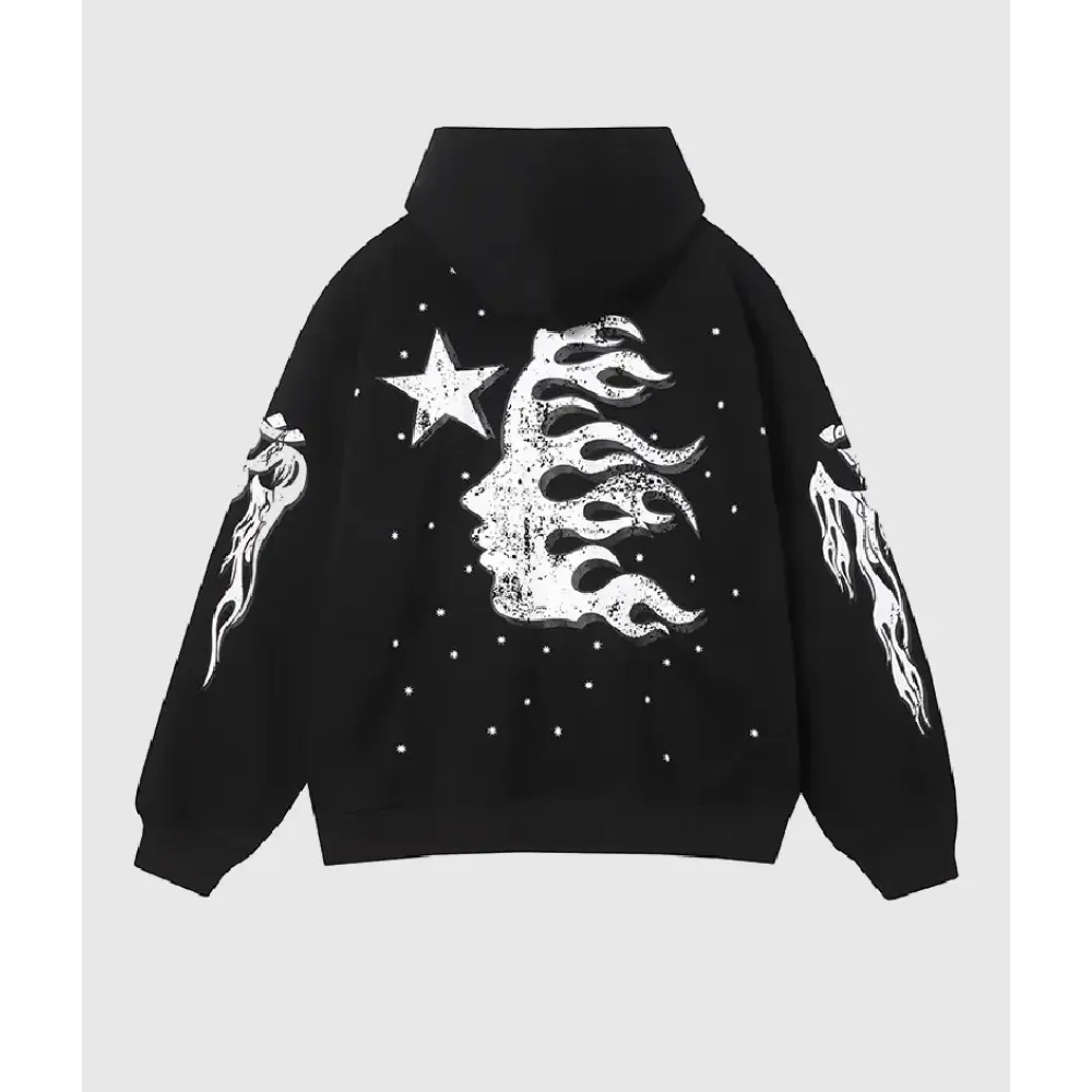 Hellstar Racer Hooded Vintage Black Hoodie