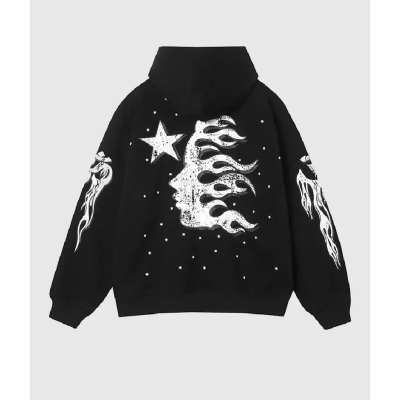 Hellstar Racer Hooded Vintage Black Hoodie 02