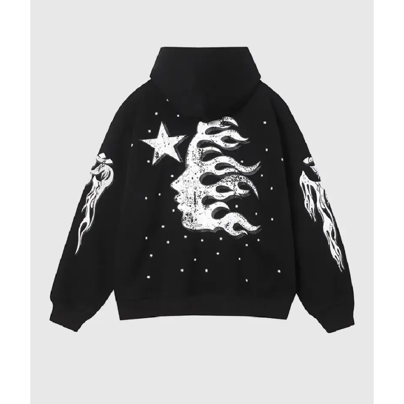 Hellstar Racer Hooded Vintage Black Hoodie