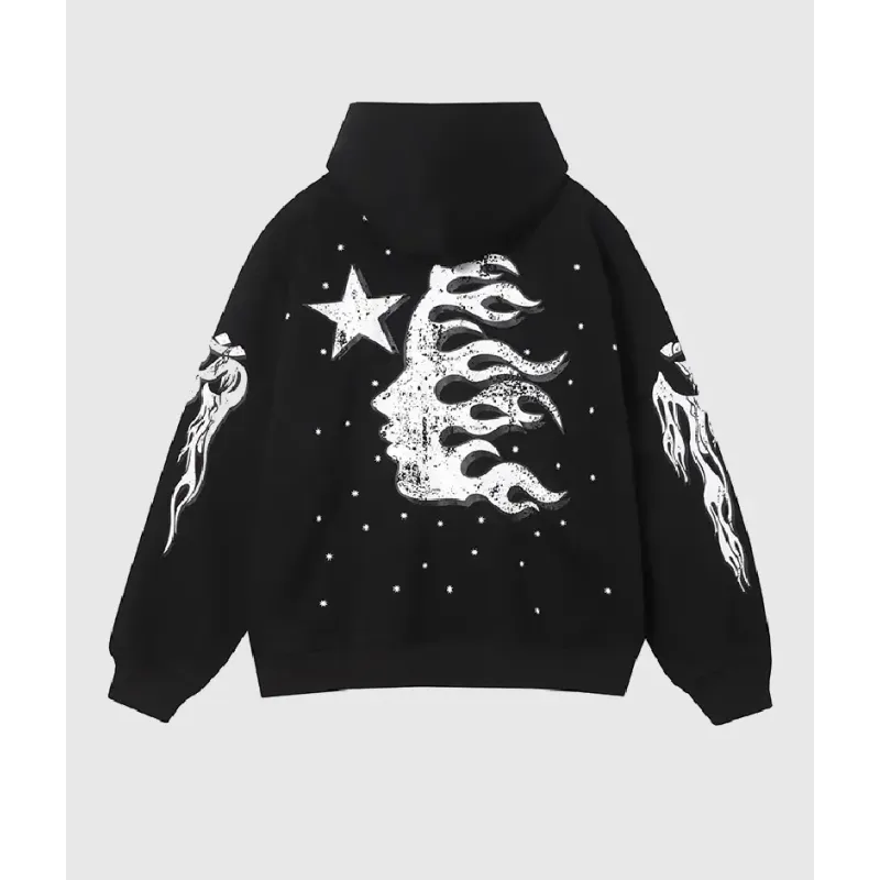 Hellstar Racer Hooded Vintage Black Hoodie