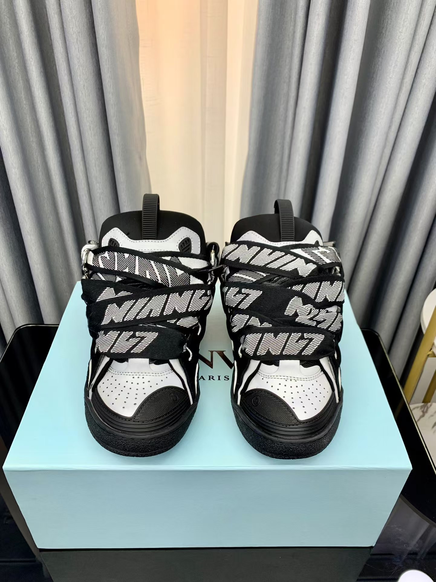 Lanvin Curb Sneaker Black Grey FM-SKRK11-REFL-P2210 PB111901