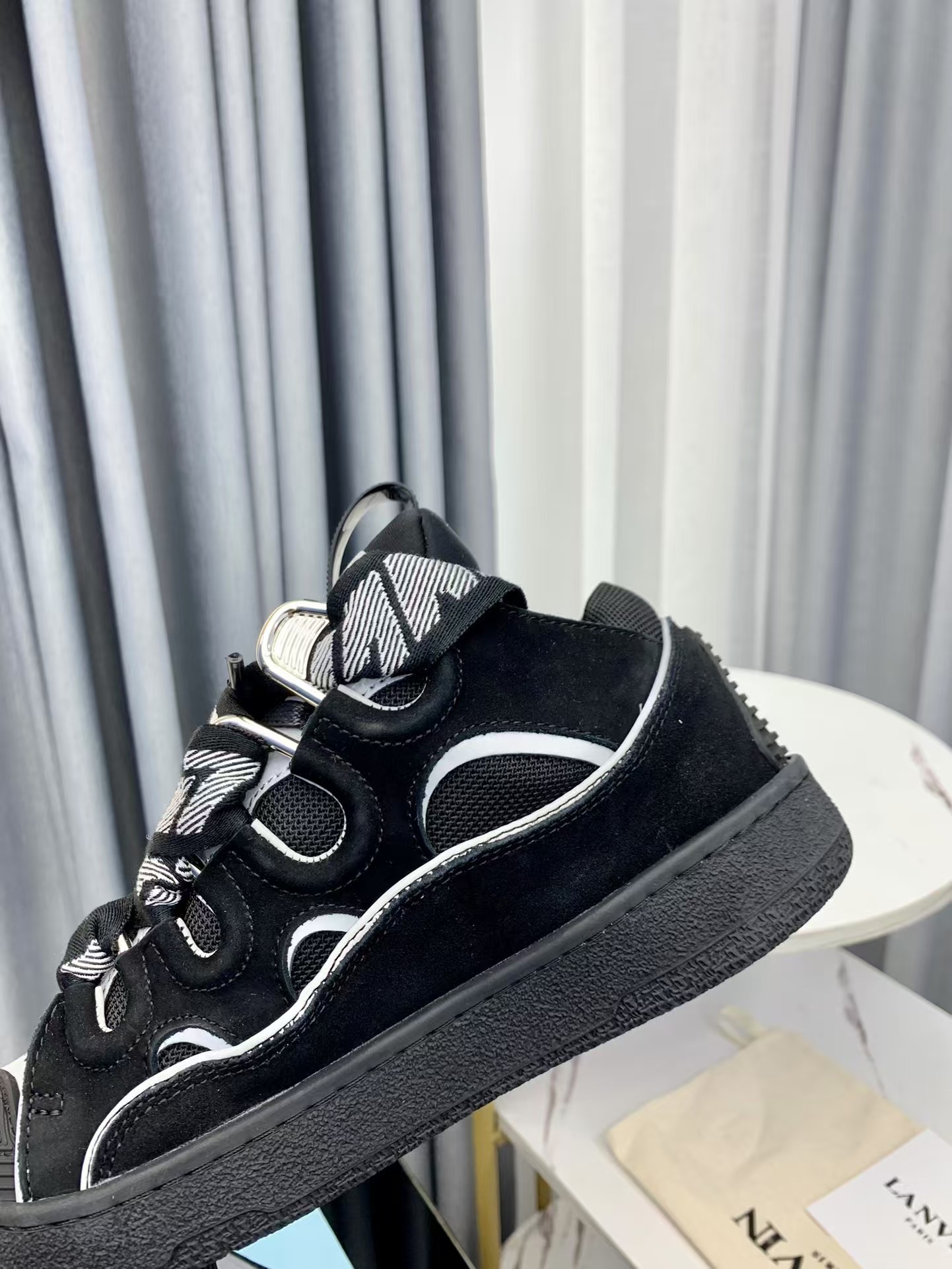 Lanvin Curb Sneaker Black Grey FM-SKRK11-REFL-P2210 PB111901