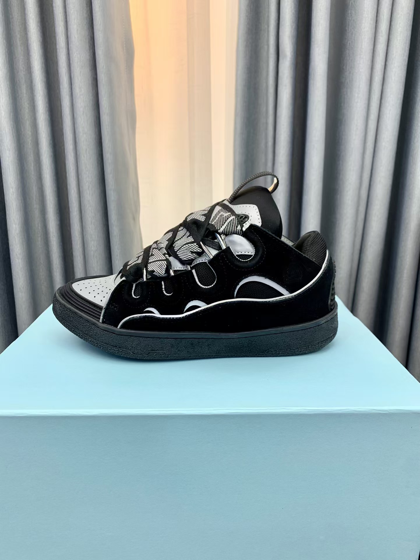 Lanvin Curb Sneaker Black Grey FM-SKRK11-REFL-P2210 PB111901