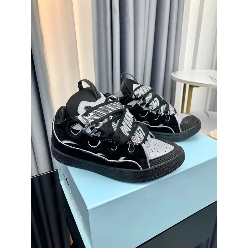 Lanvin Curb Sneaker Black Grey FM-SKRK11-REFL-P2210 PB111901