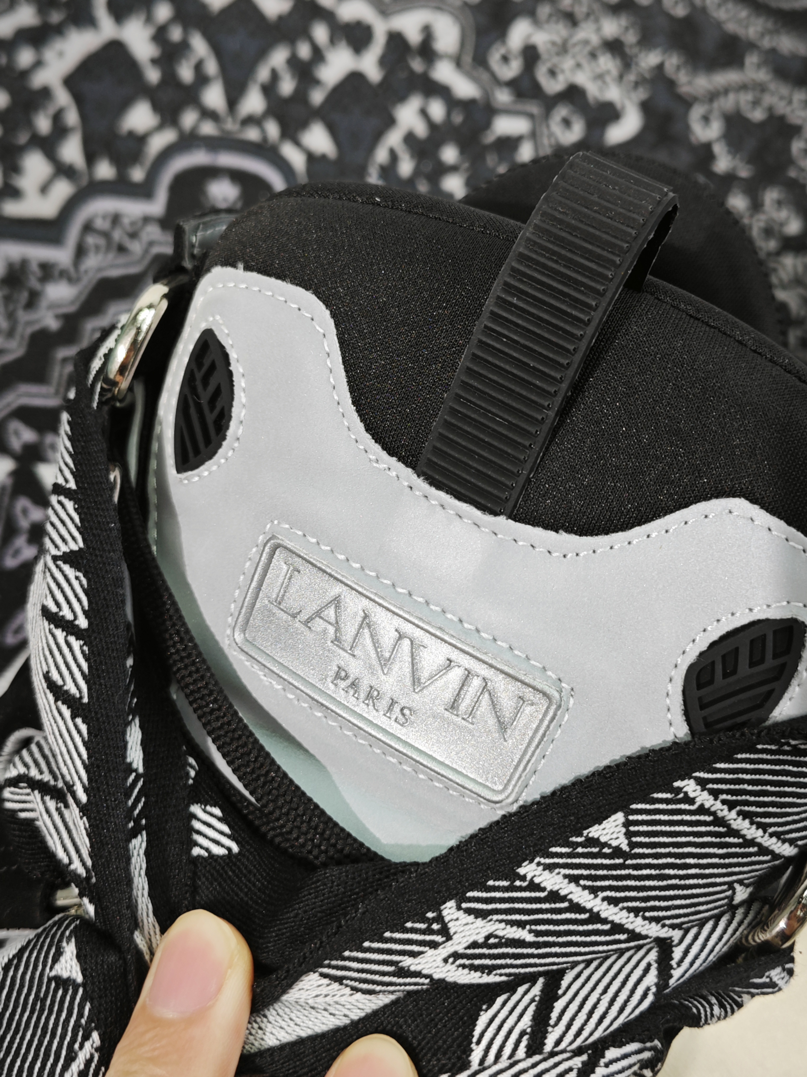 Lanvin Curb Sneaker Black Grey FM-SKRK11-REFL-P2210 PB111901