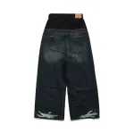 BALENCIAGA Cut-up Baggy Jeans Pants Blac/Blue 805094TRW918700