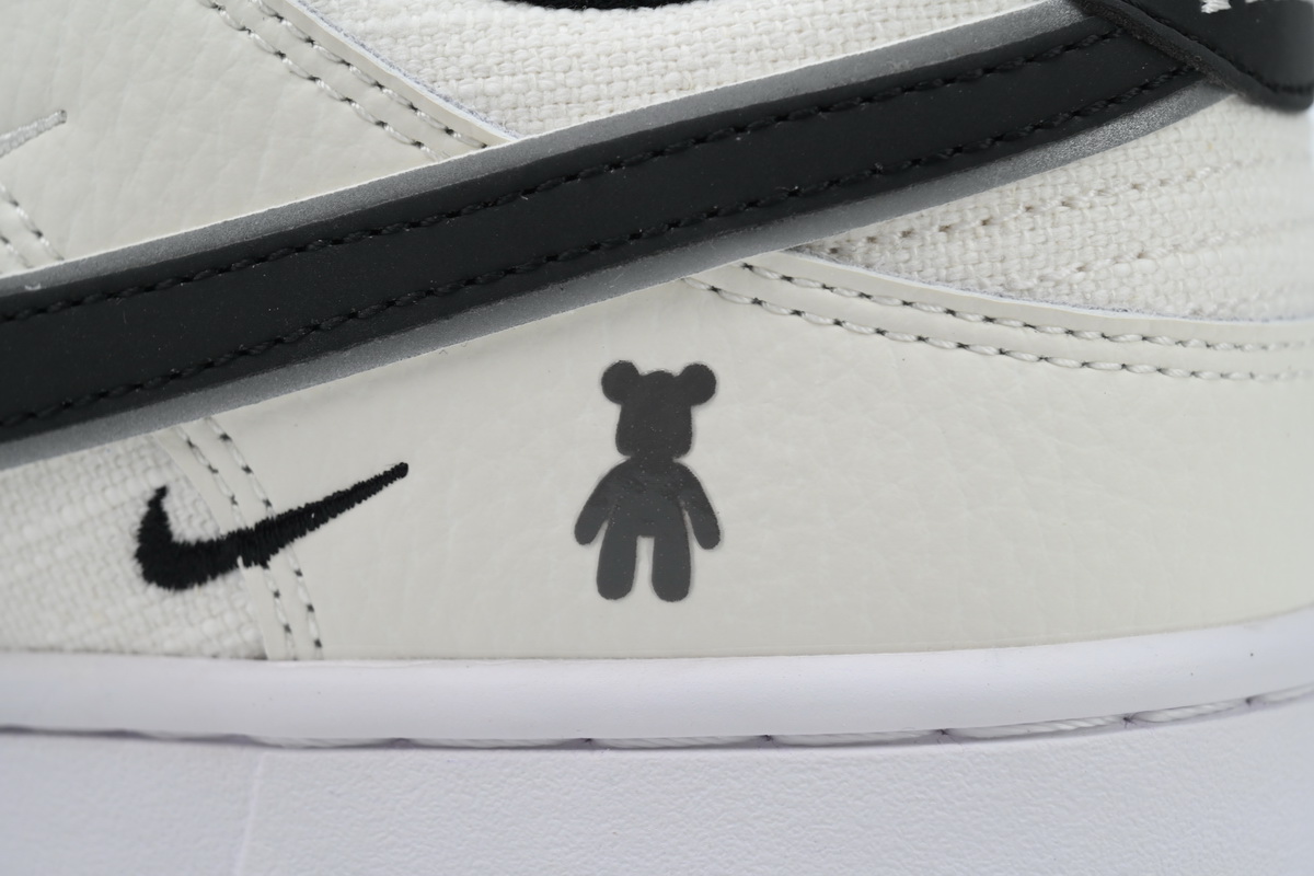 Ljr Batch Nike Dunk Low Violent Bear White Black Custom KK1888-005