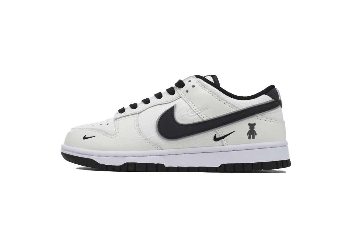 Ljr Batch Nike Dunk Low Violent Bear White Black Custom KK1888-005
