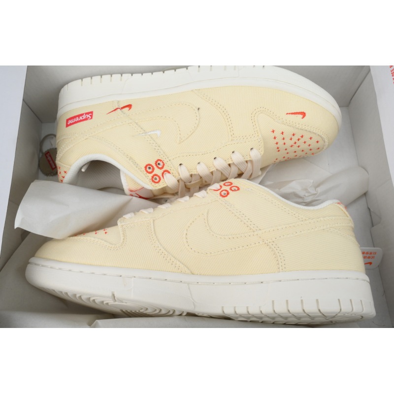 Ljr Batch Nike Dunk Low x  Supreme Beige Custom KK1888-001