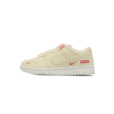 Ljr Batch Nike Dunk Low x  Supreme Beige Custom KK1888-001 01