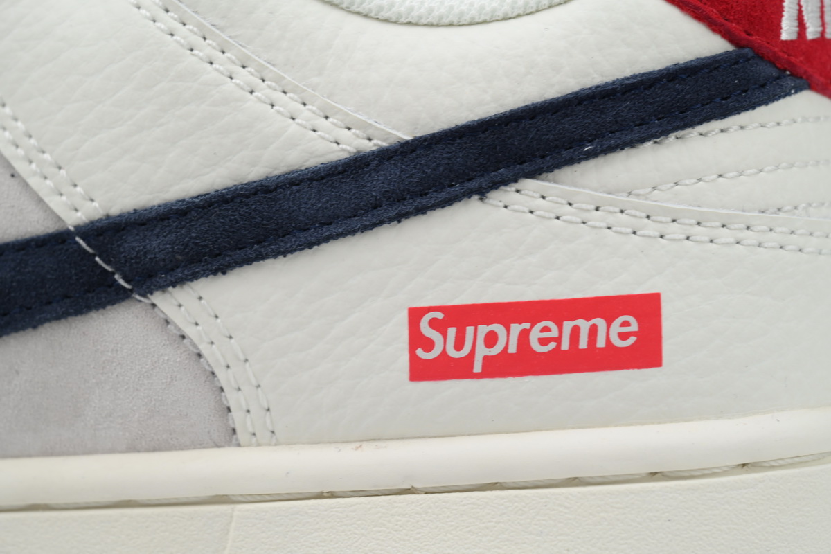 Ljr Batch Nike Dunk Low x  Supreme White Grey Blue Swoosh FC1688-142