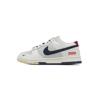 Ljr Batch Nike Dunk Low x  Supreme White Grey Blue Swoosh FC1688-142 01