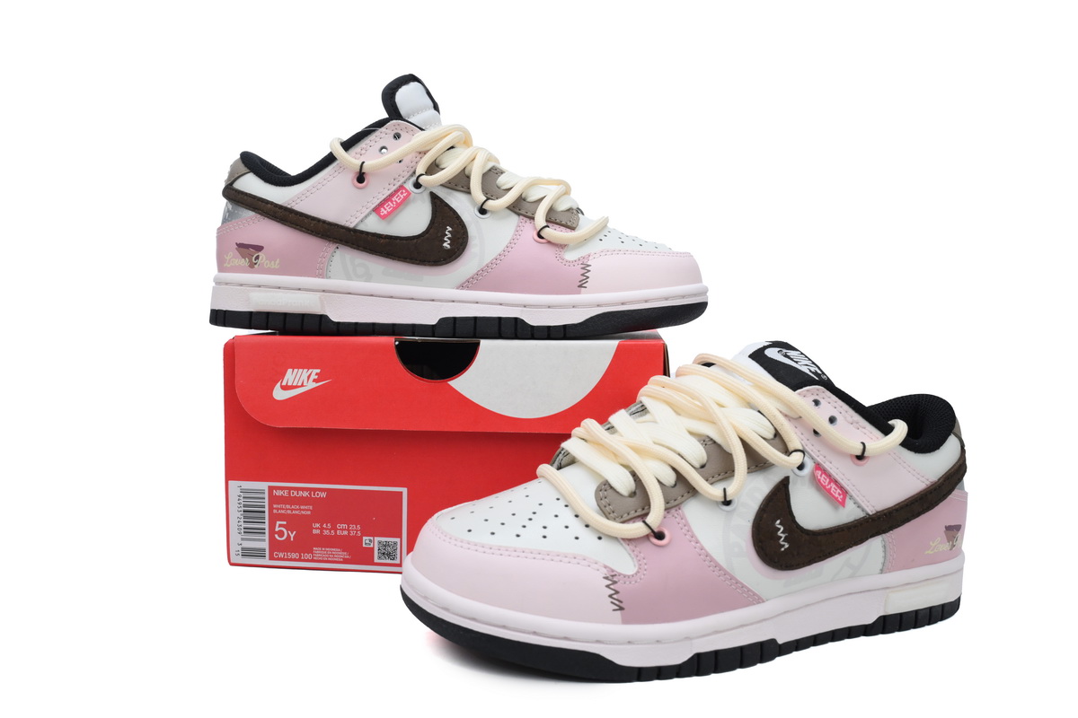 LJR Batch Nike Dunk Low Heart Rose Unisex Custom CW1590-100