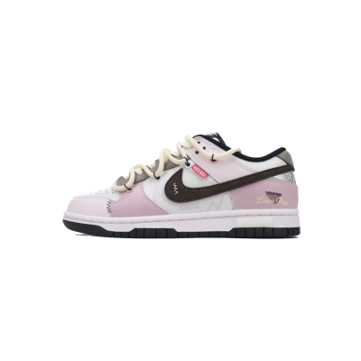 LJR Batch Nike Dunk Low Heart Rose Unisex Custom CW1590-100 01
