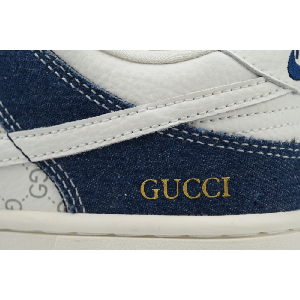LJR Batch Nike Dunk Low x  Gucci White Denim Blue FC1688-141
