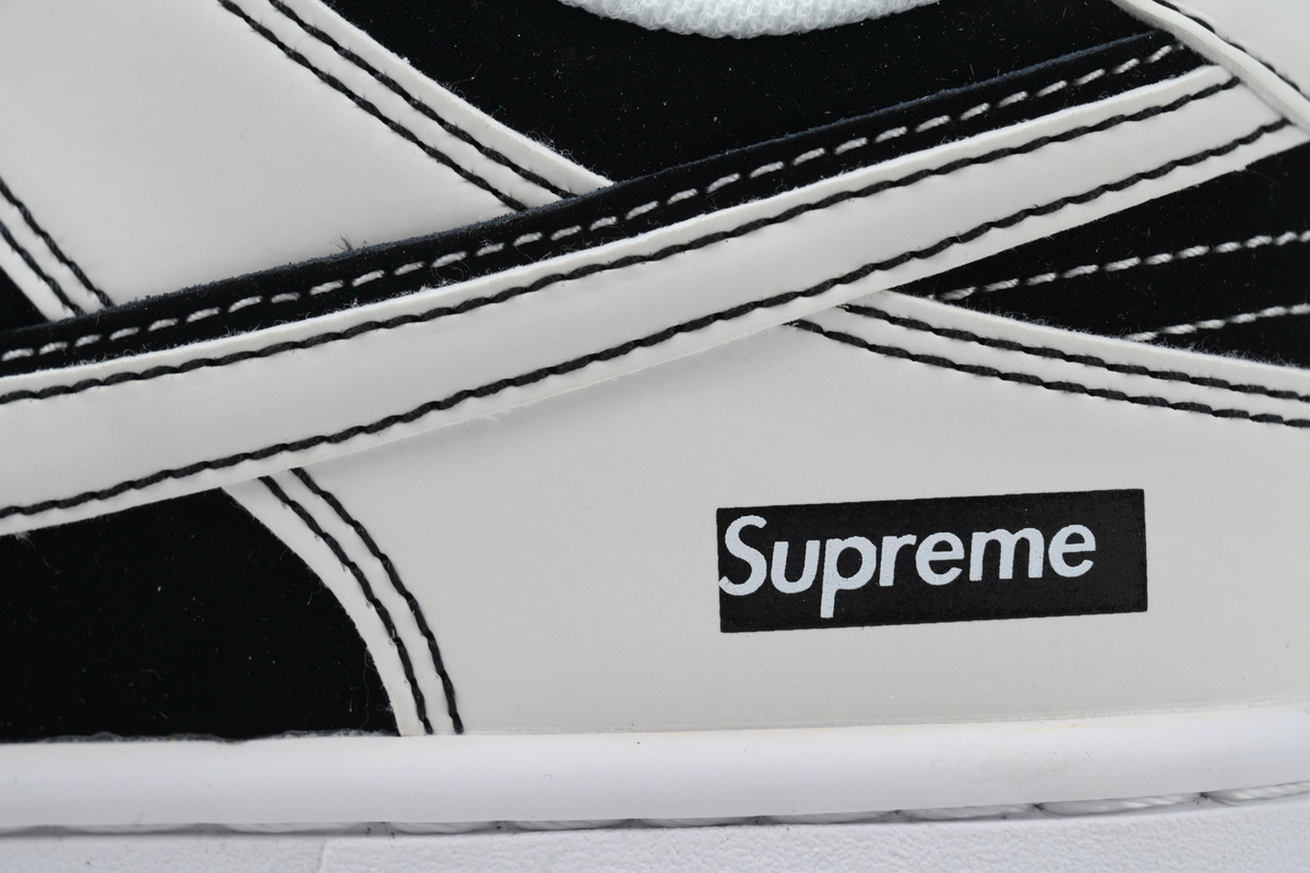 LJR Batch Nike Dunk Low x Supreme Black And White Double Hook Custom FC1688-144