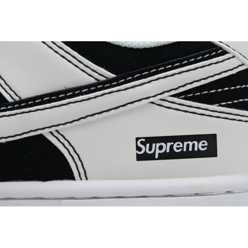 LJR Batch Nike Dunk Low x Supreme Black And White Double Hook Custom FC1688-144