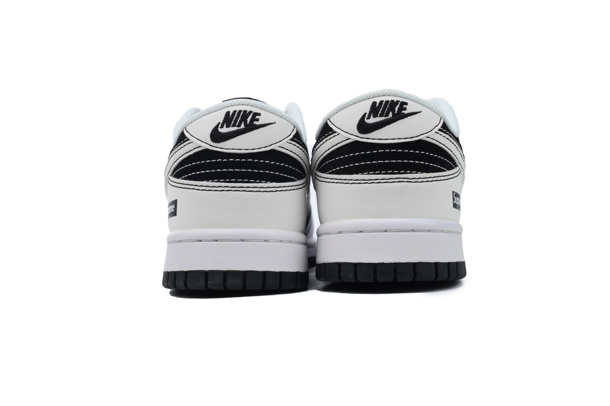 LJR Batch Nike Dunk Low x Supreme Black And White Double Hook Custom FC1688-144