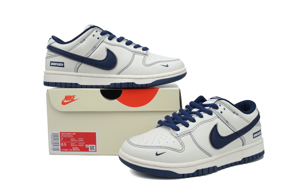 LJR Batch Nike Dunk Low x Undefeated White Blue Custom FC1688-139