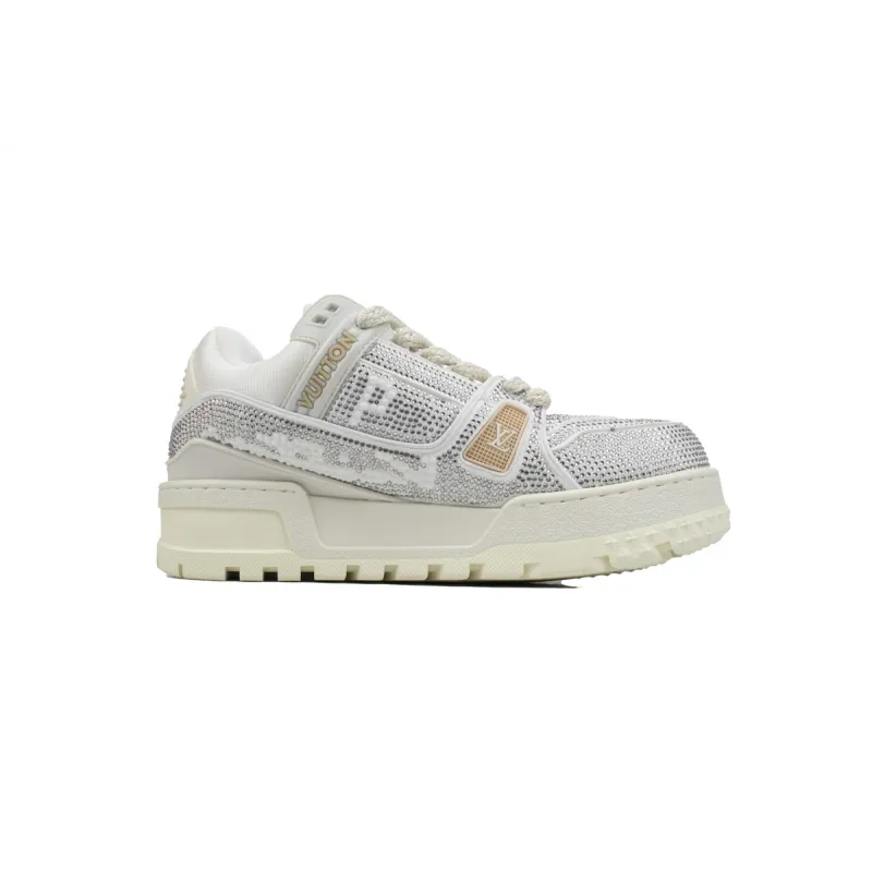 Louis Vuitton LV Trainer Maxi Sneaker White Khaki Diamond CK24112202
