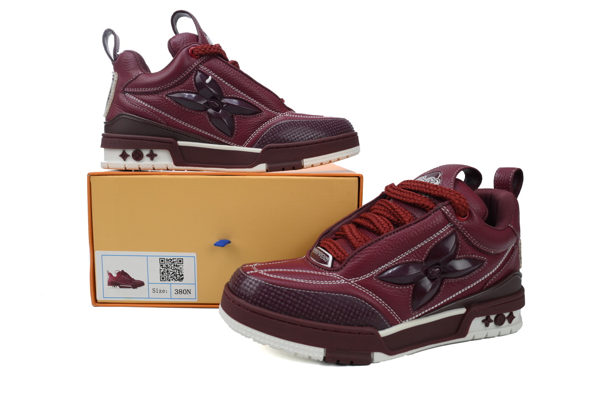 Louis Vuitton Skate Sneaker Wine Red Leather CK24060304