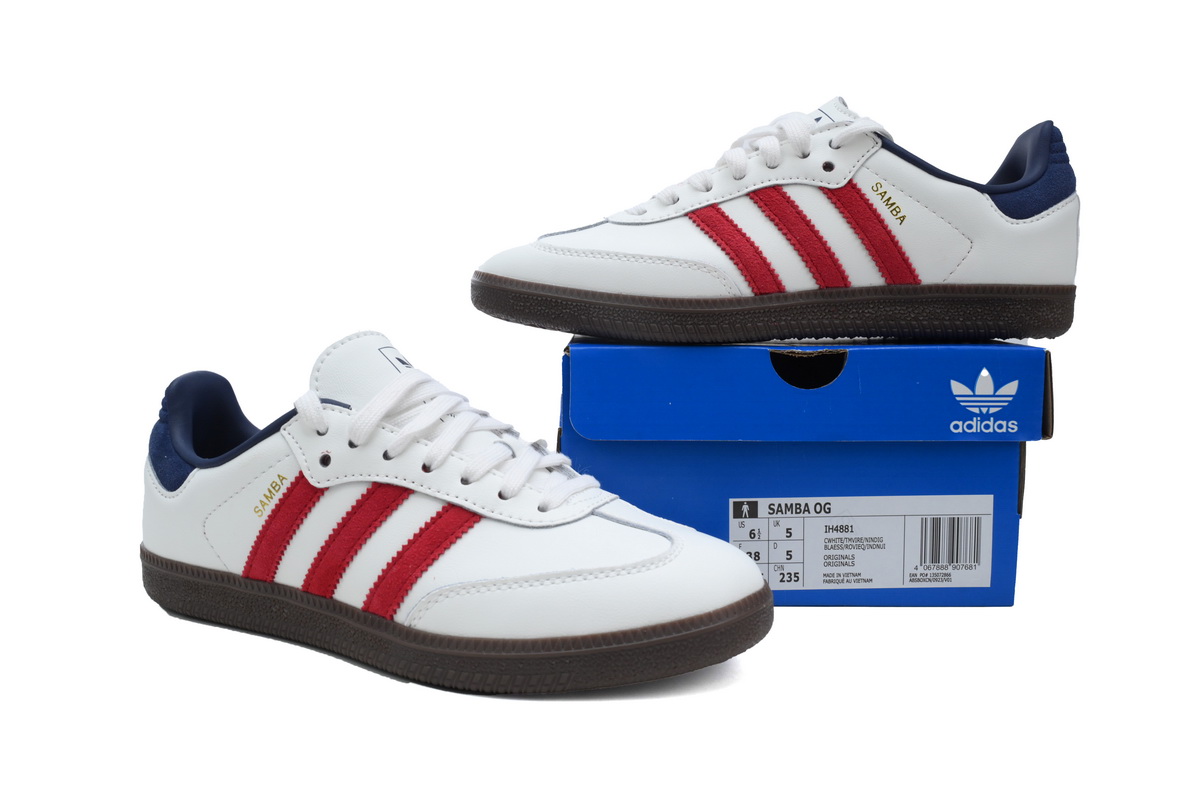 Adidas Samba OG White Victory Red Indigo IH4881