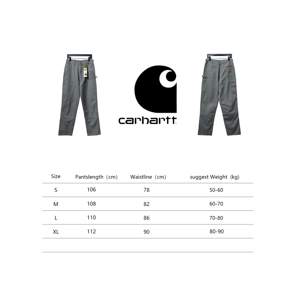 Carhartt washed distressed knee-length canvas overalls lumberjack pants