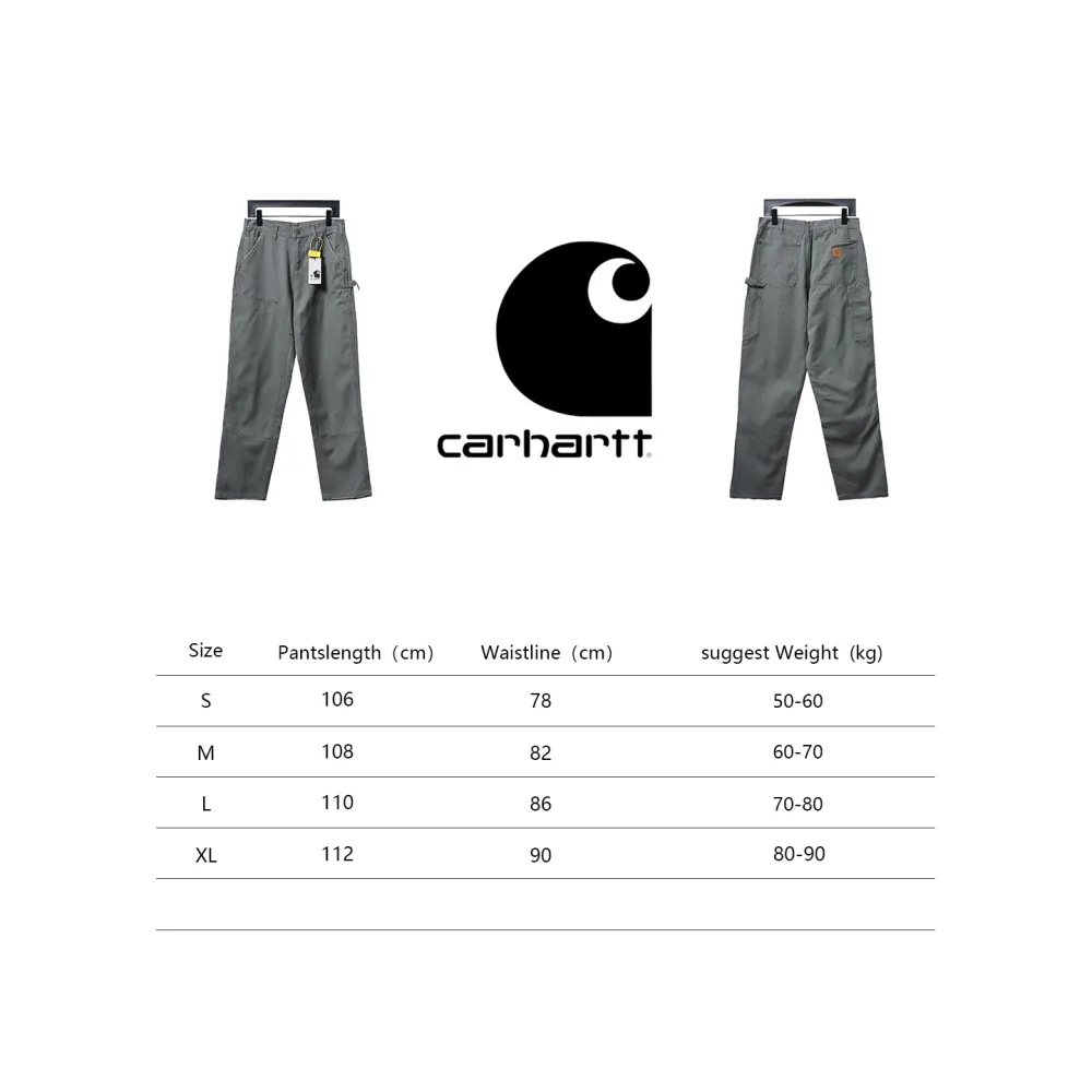 Carhartt washed distressed knee-length canvas overalls lumberjack pants