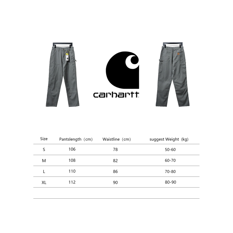Carhartt washed distressed knee-length canvas overalls lumberjack pants