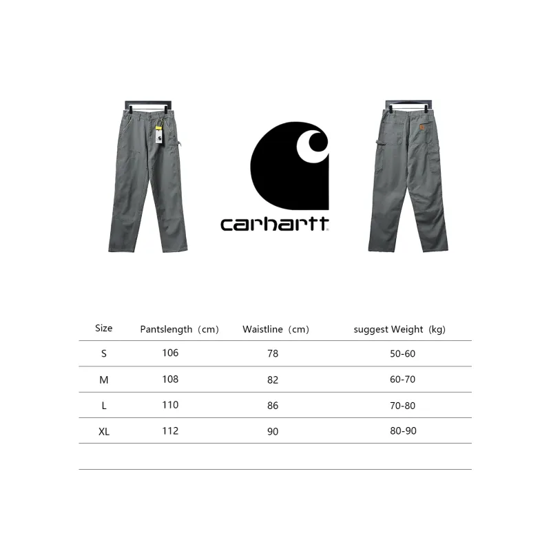 Carhartt washed distressed knee-length canvas overalls lumberjack pants