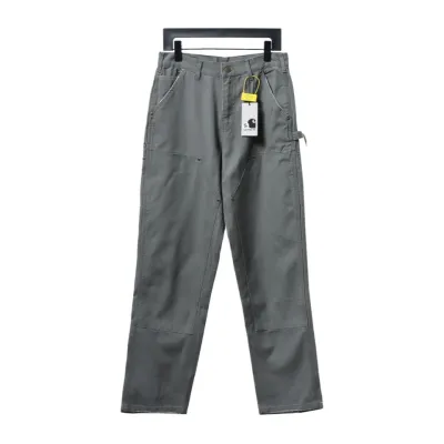 Carhartt washed distressed knee-length canvas overalls lumberjack pants 01