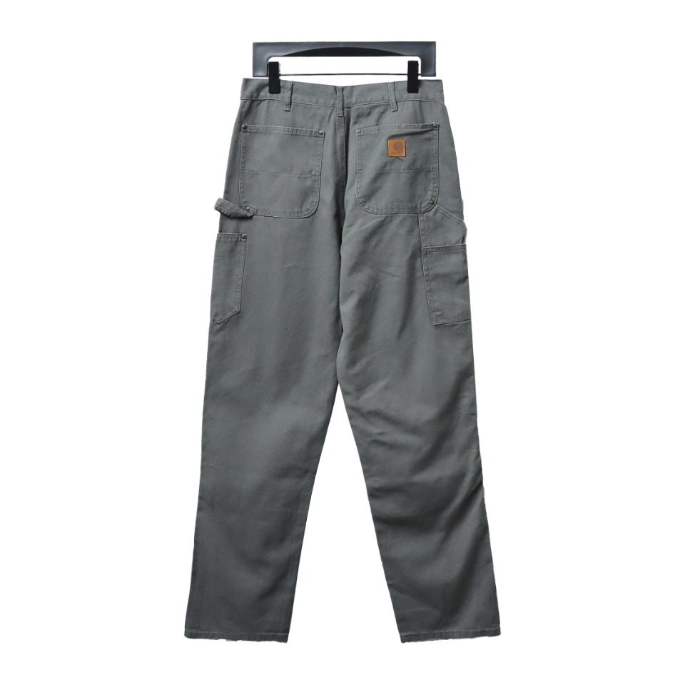 Carhartt washed distressed knee-length canvas overalls lumberjack pants