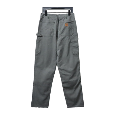 Carhartt washed distressed knee-length canvas overalls lumberjack pants 02