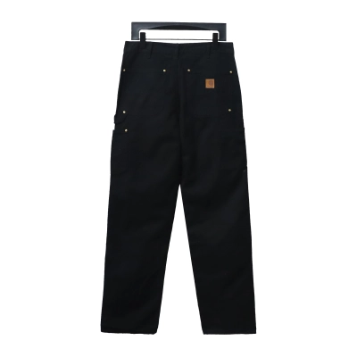 Carhartt washed distressed knee-length canvas overalls lumberjack pants black 01