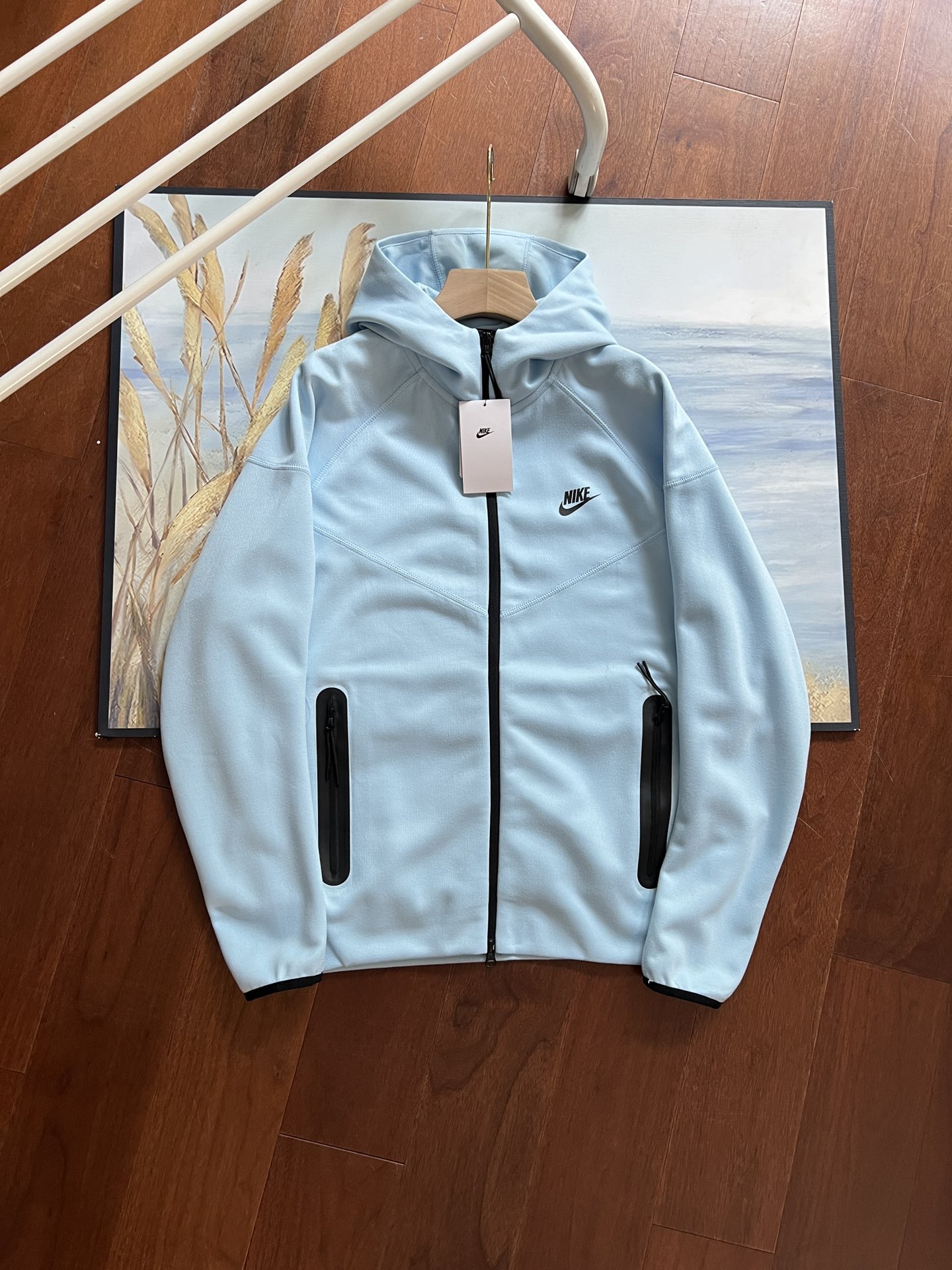 Nike Sportswear Tech Fleece Windrunner Hoodie & Joggers Pant Set Blue YZ FB7922 FB8002