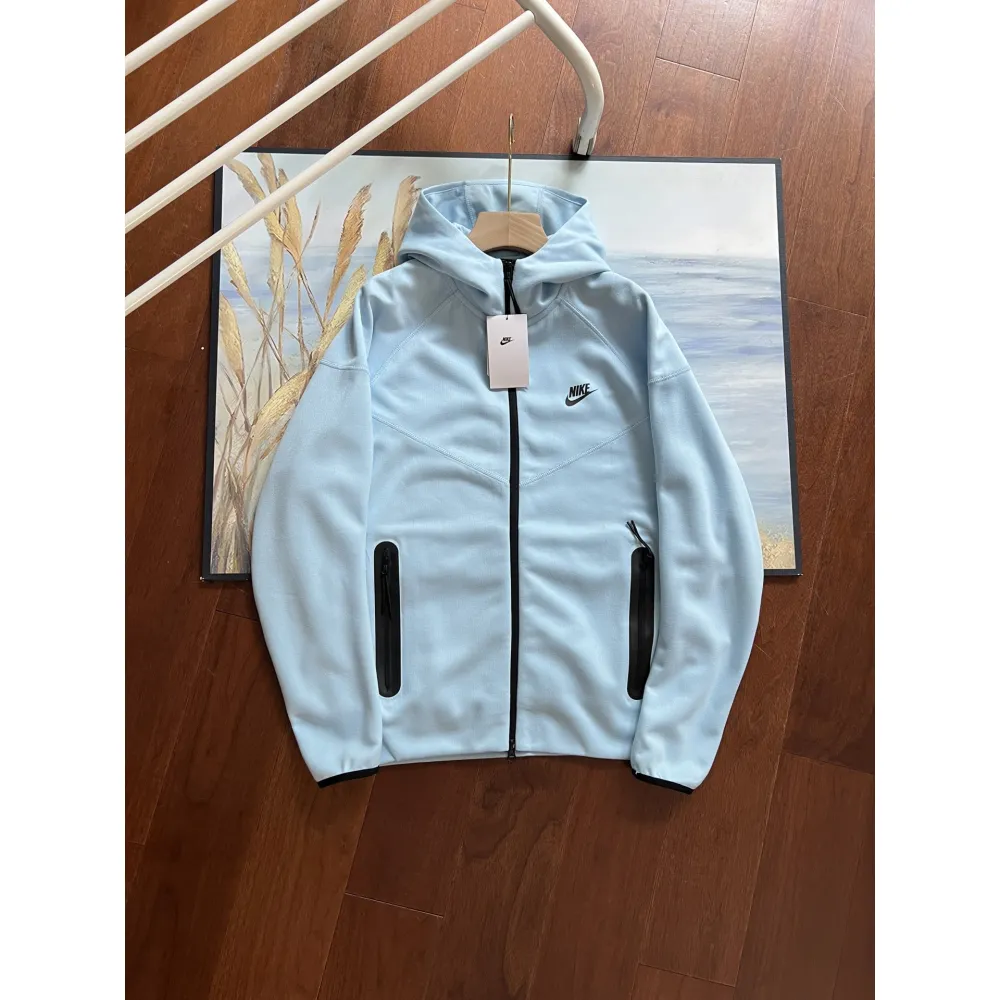 Nike Sportswear Tech Fleece Windrunner Hoodie & Joggers Pant Set Blue YZ FB7922 FB8002