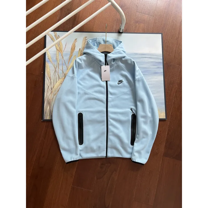 Nike Sportswear Tech Fleece Windrunner Hoodie & Joggers Pant Set Blue YZ FB7922 FB8002