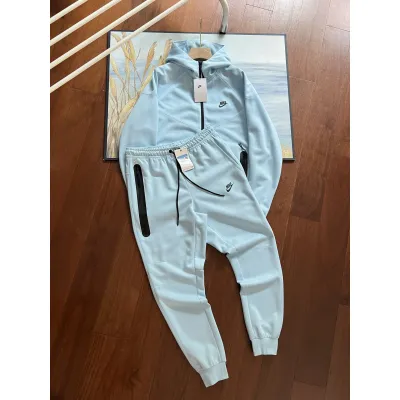Nike Sportswear Tech Fleece Windrunner Hoodie & Joggers Pant Set Blue YZ FB7922 FB8002 01