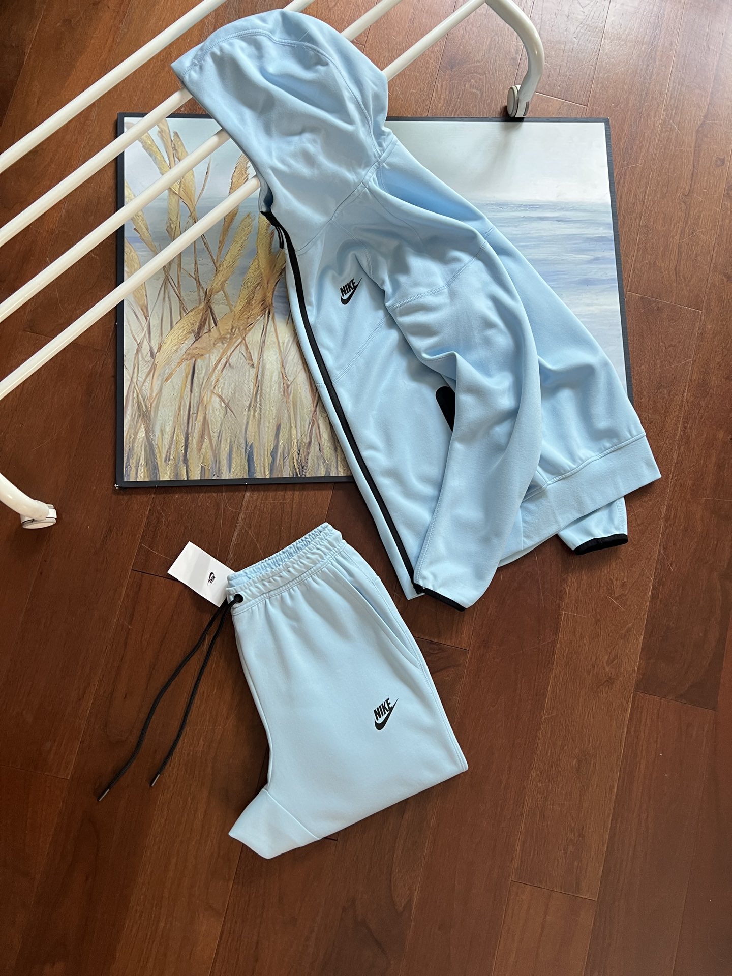 Nike Sportswear Tech Fleece Windrunner Hoodie & Joggers Pant Set Blue YZ FB7922 FB8002