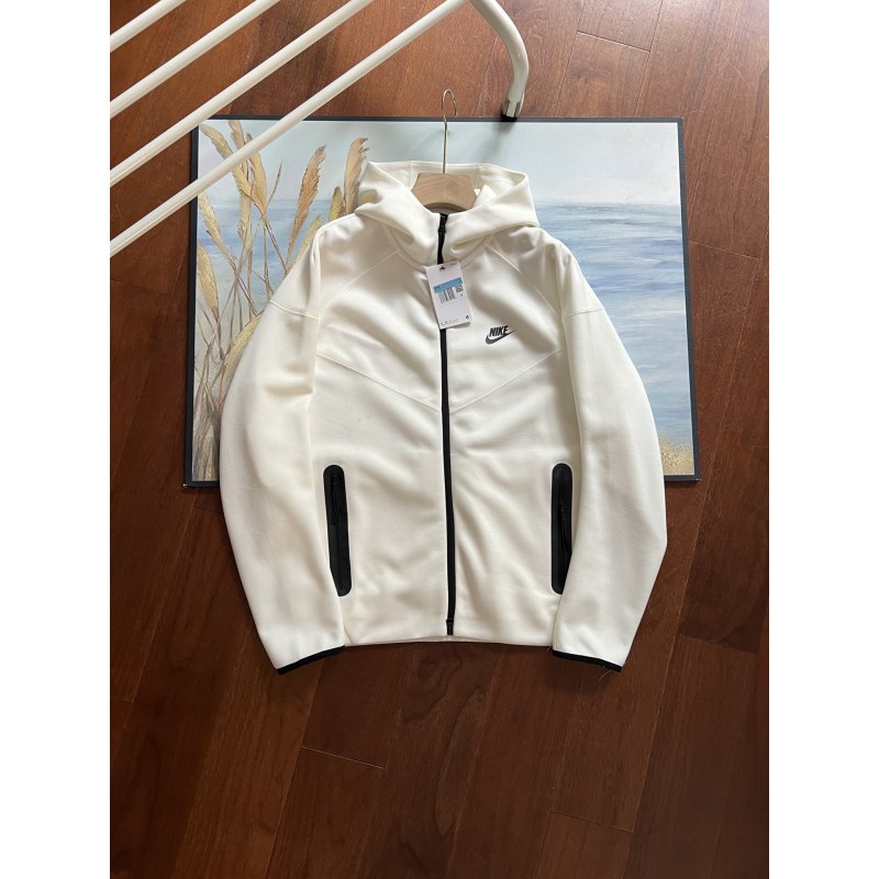 Nike Sportswear Tech Fleece Windrunner Hoodie & Joggers Pant Set White YZ FB7922 FB8002