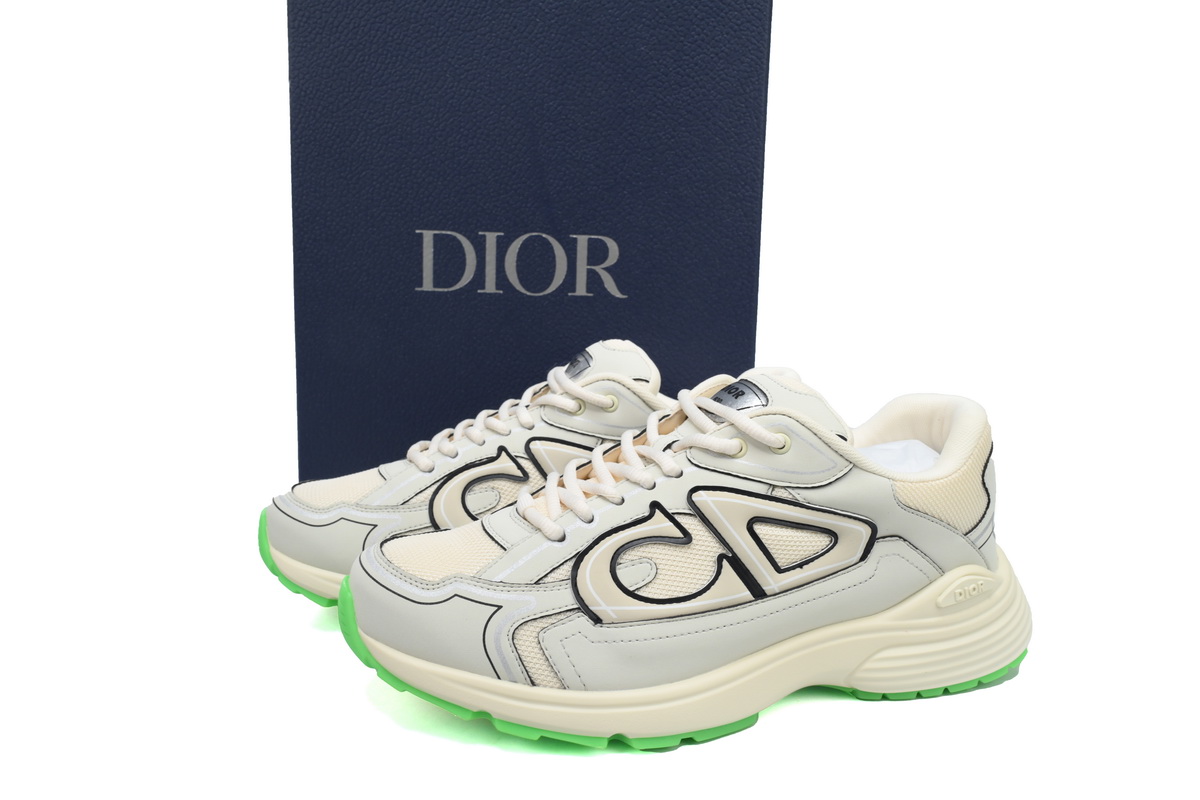Dior B30 Sneakers Reflective CD30 Cream Green 3SN279ZRD-H166