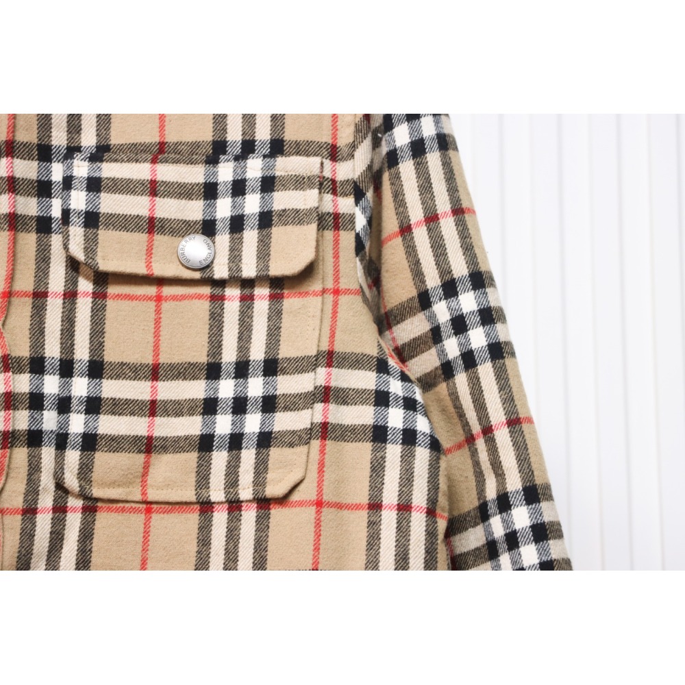 Burberry Calmore Wool Check Shirt Jacket Beige CK 3202023022