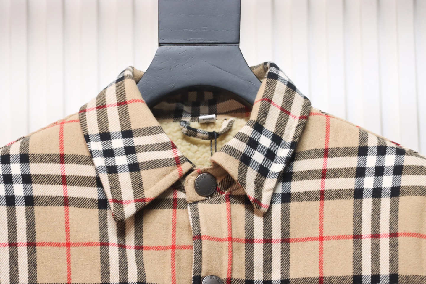 Burberry Calmore Wool Check Shirt Jacket Beige CK 3202023022