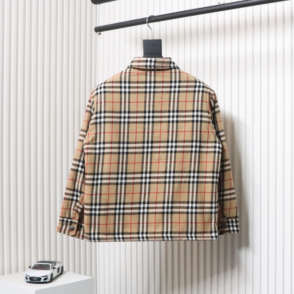 Burberry Calmore Wool Check Shirt Jacket Beige CK 3202023022