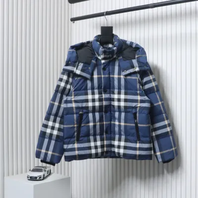 Burberry Check Down Jacket Blue CK 520698670 01