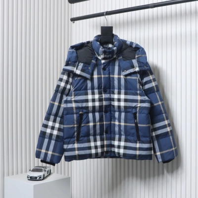 Burberry Check Down Jacket Blue CK 520698670 01