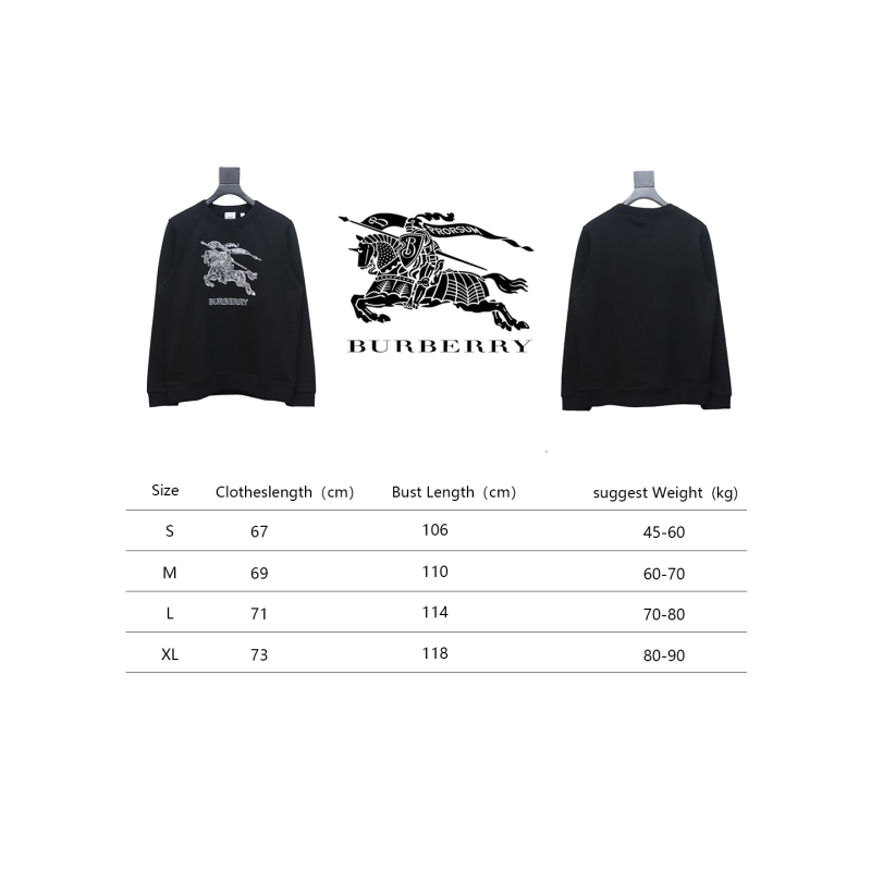 Burberry Embroidered EKD Cotton Sweatshirt Black CK WR2602024014