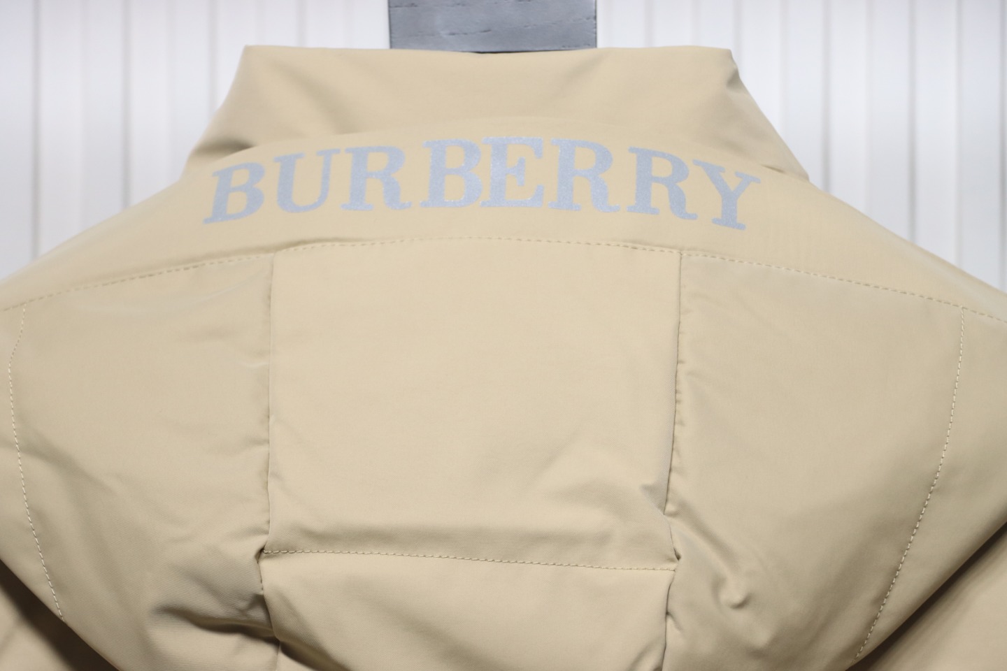 Burberry Embroidered Small Logo Stand Collar Hooded Down Jacket Beige CK22Fw WR6202024050