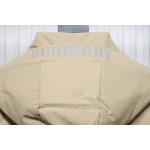 Burberry Embroidered Small Logo Stand Collar Hooded Down Jacket Beige CK22Fw WR6202024050
